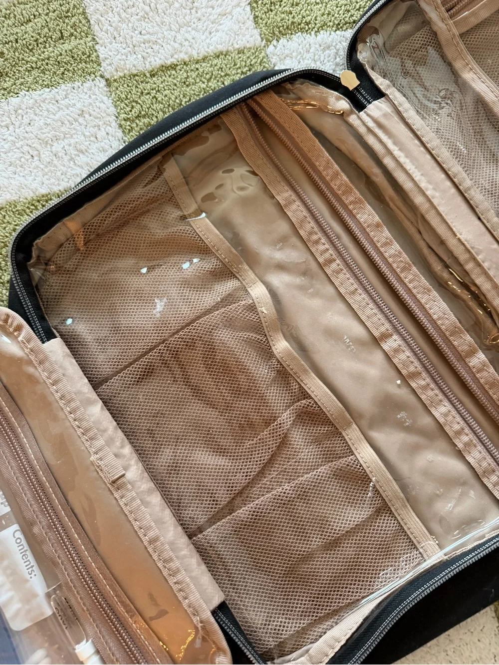 Black Quilted Travel Organizer Tote